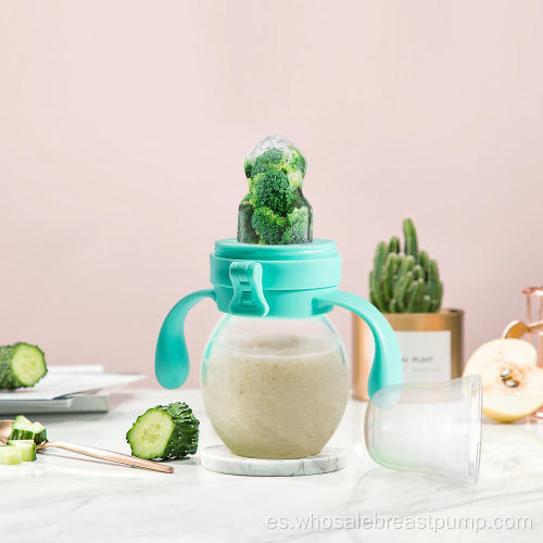 Chupete de fruta para apretar de silicona suave y portátil para bebés